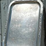 Silver metal serving tray