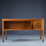 Asymmetrical Mid-Century Teak Desk with Bar, 1960s