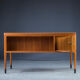 Asymmetrical Mid-Century Teak Desk with Bar, 1960s