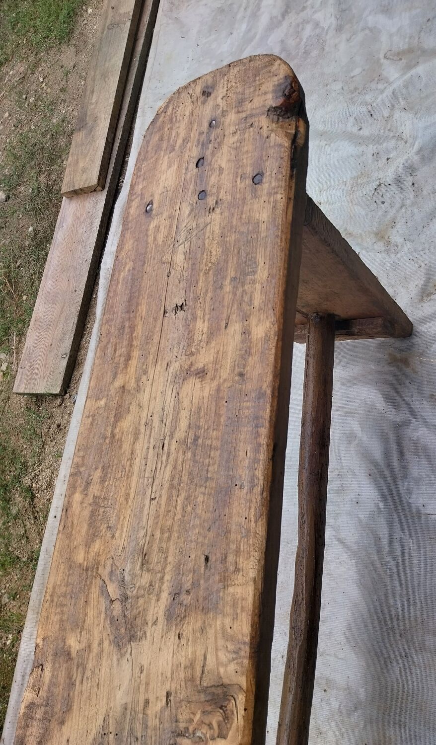 Rustic wooden bench