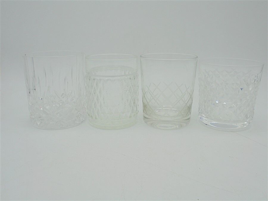 Set of 4 mismatched whiskey glasses