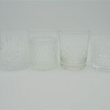 Set of 4 mismatched whiskey glasses