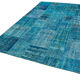 Handwoven turkish contemporary 200 cm x 298 cm blue patchwork carpet
