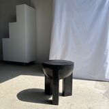 Monoxyl sofa end in black mango tree tripod half-sphere tray h:45 d:44