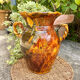 Ancient large vase in glazed speckled terracotta