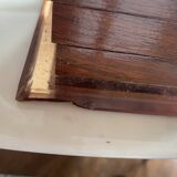 Glass and wood cigarette box