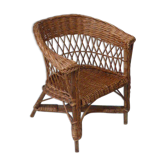 Child Chair basket woven Wicker vintage 1960