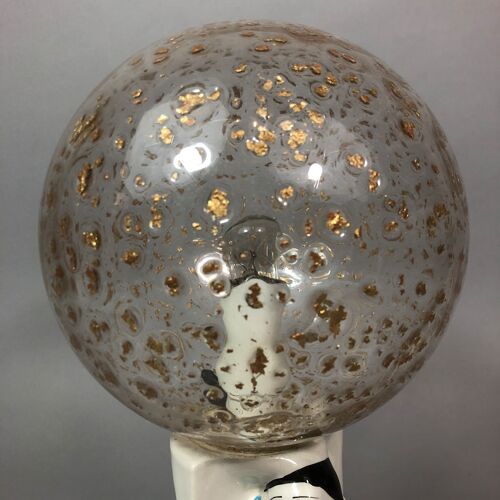 Lampe de chevet pierrot vintage années 70 porcelaine globe verre incrusté