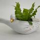 Cache pot two swans in vintage white and gold porcelain