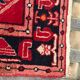 Persian wool gallery with red geometric decoration on blue background 132x254cm