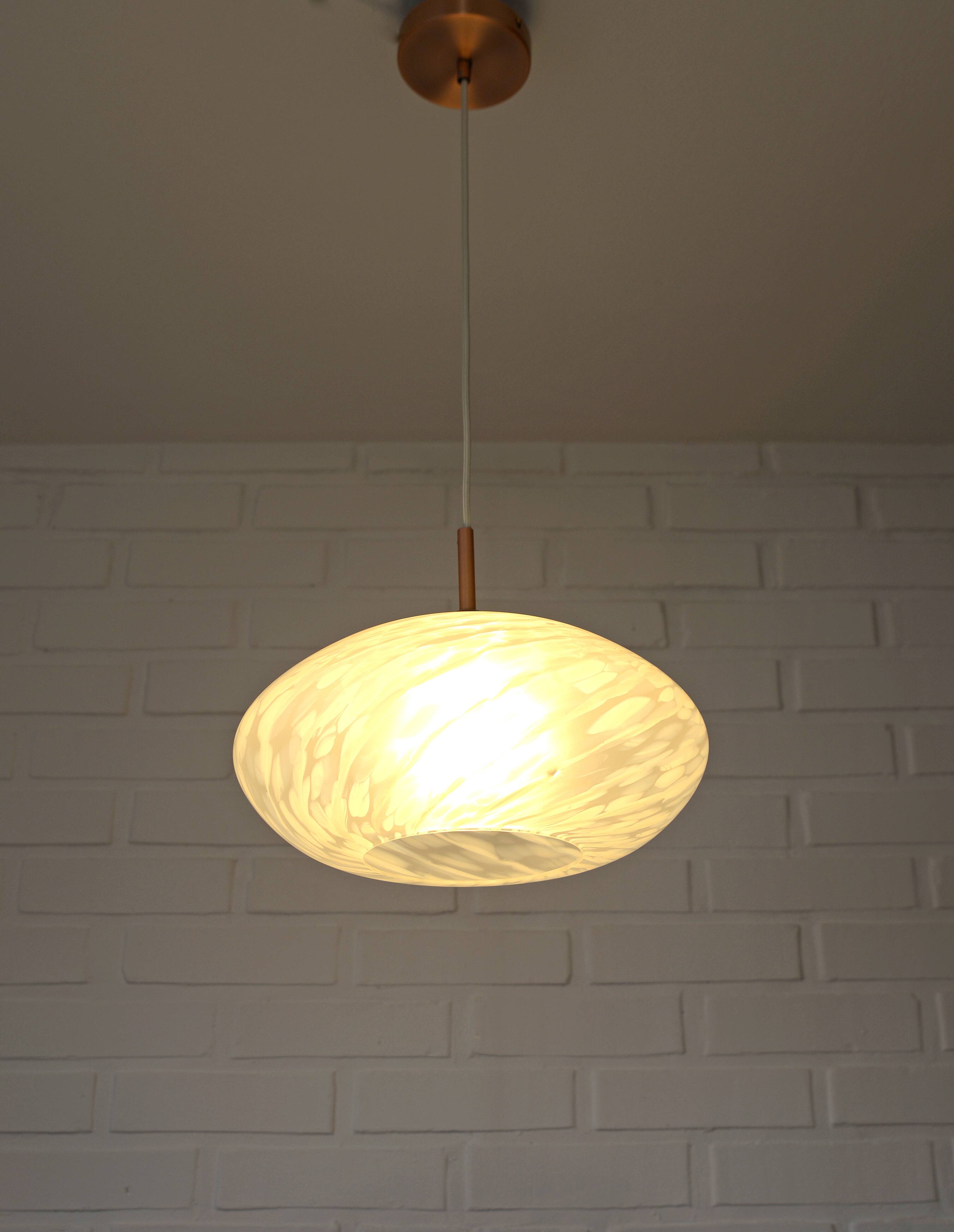 Vintage chandelier / Murano glass hanging lamp / Unique light fixture / Pendant light / Italy 1980s