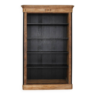 Meuble ancien en bois massif rénové – bibliothèque / vestiaire d’entrée