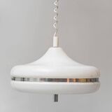 Space Age chandelier in metal and plastic, 1970s vintage modernism