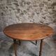 Table à abattants ancienne en chêne français, table à manger ronde, vers 1880–1920