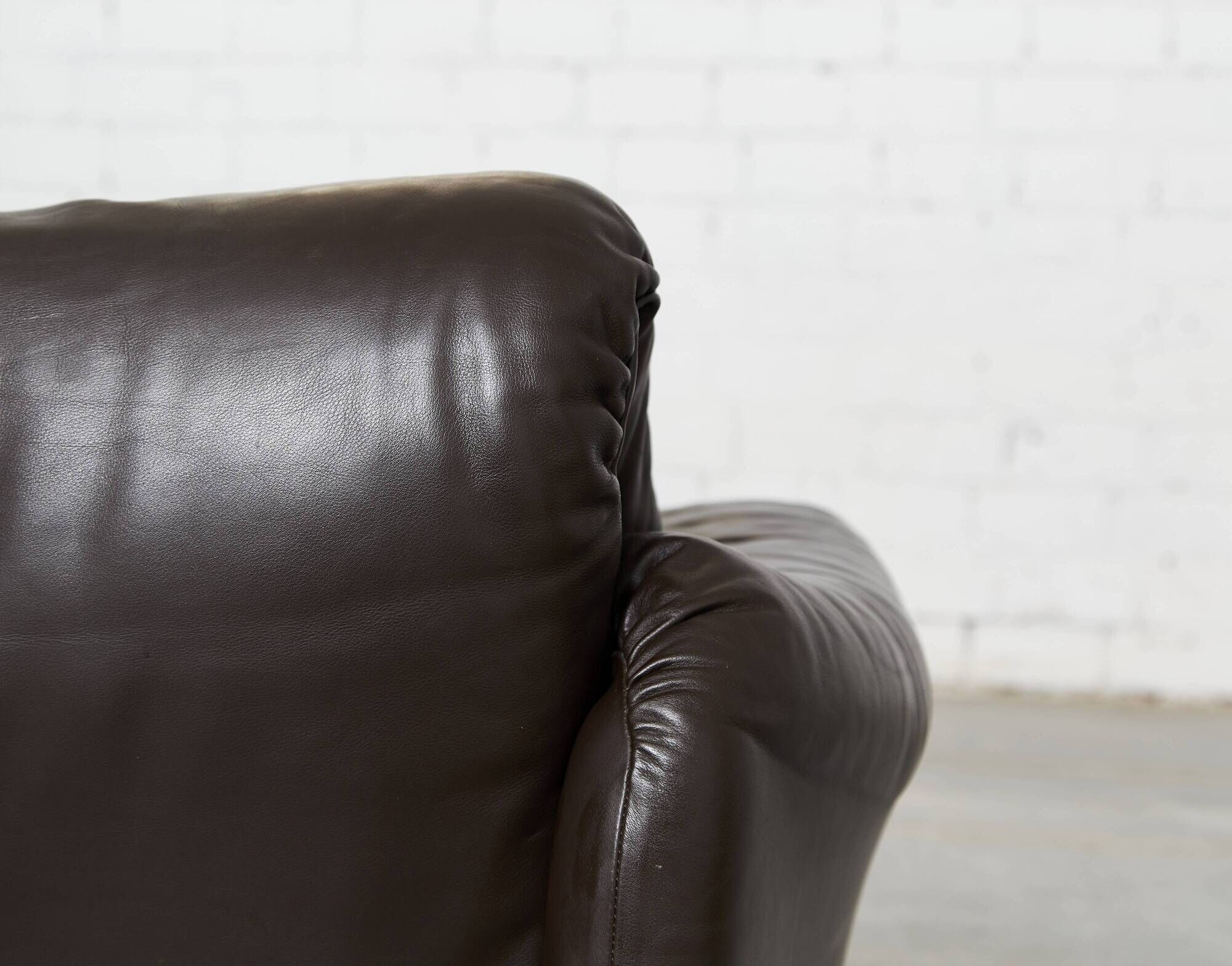 Leather Maralunga Lounge Chair and Ottoman by Vico Magistretti for Cassina