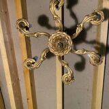 Lustre vintage en laiton doré à 6 feux - Style classique