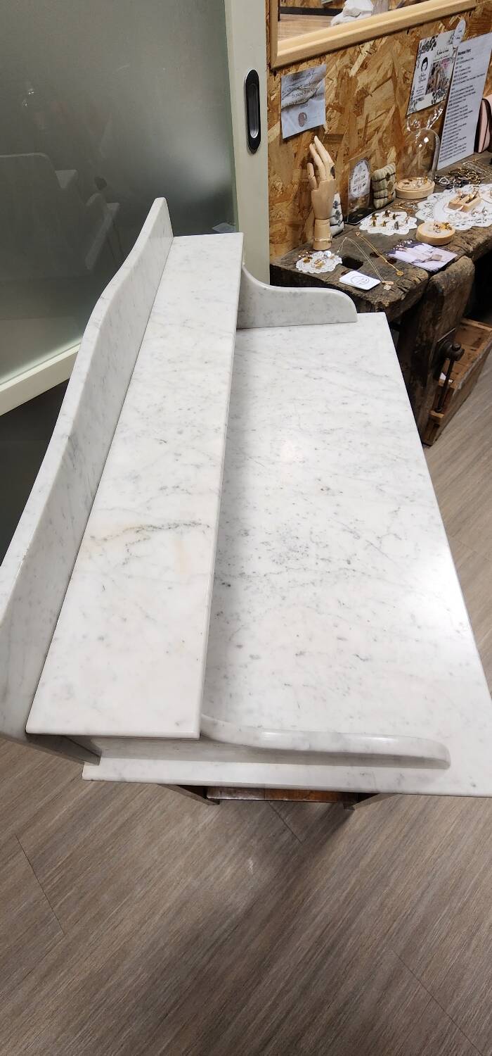 Old dressing table in wood and marble