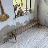 Pair of 1950 benches with oak and beech slats