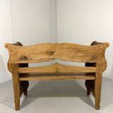 Antique oak bench in Biedemeier style 1860-1900