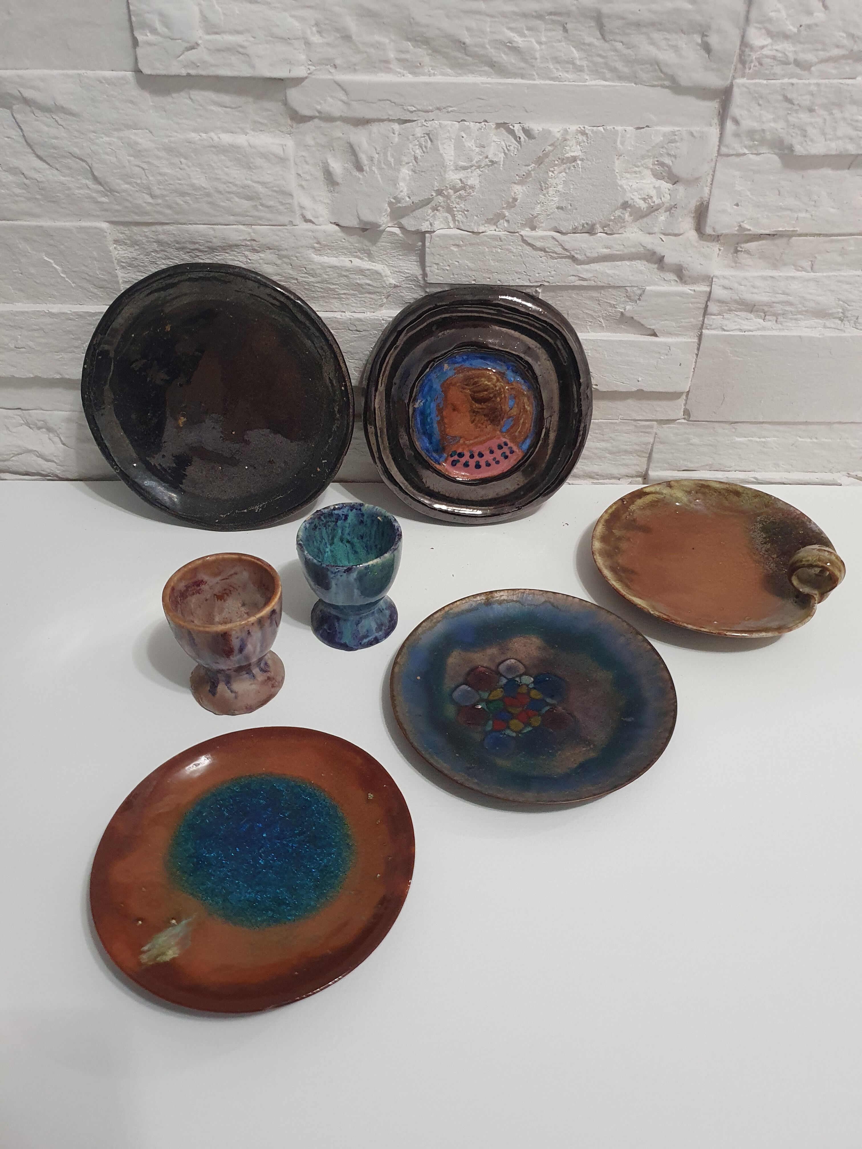 Ceramic lot signed Alice Colonieu