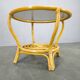 Italian Mid Century Rattan Coffee Table with Glass Top, 1960s