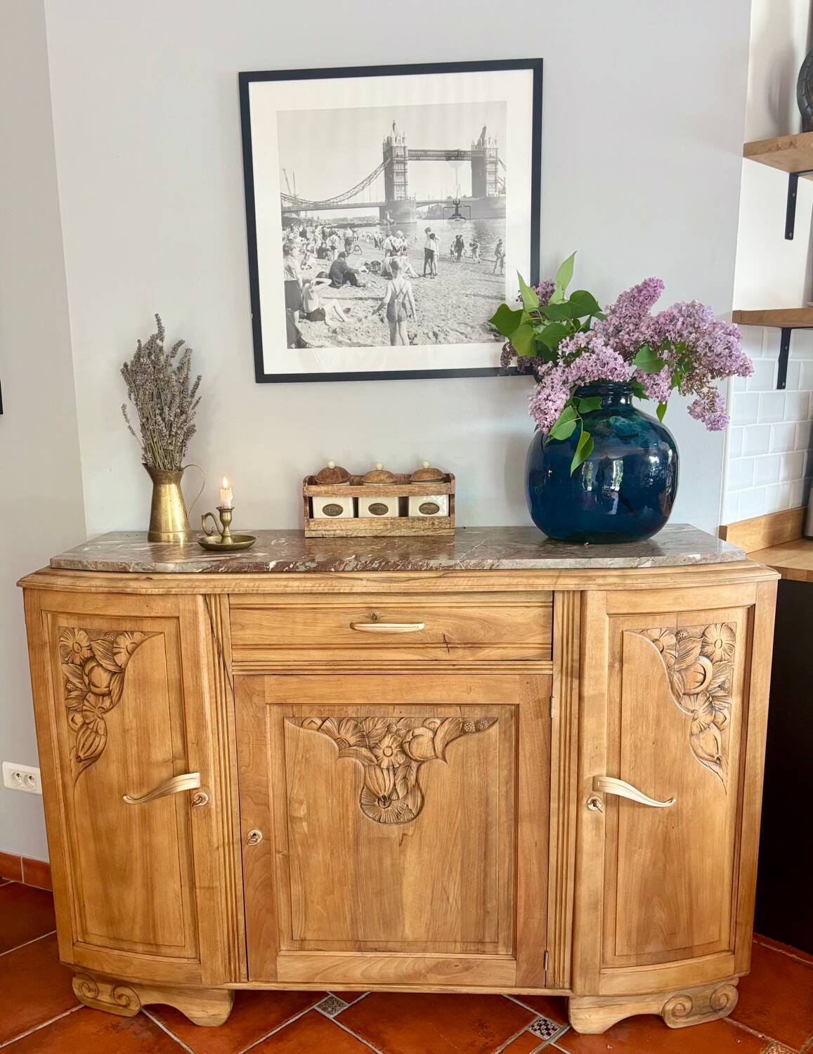 Buffet art déco en chêne massif