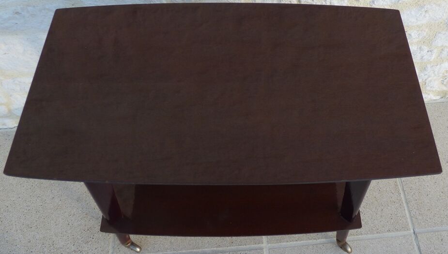 Vintage service cabinet with two trays on wheels