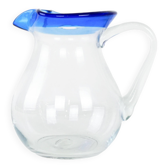 Glass jug, Italian design, 1970s, manufactured in Italy