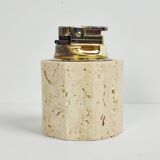 70' travertine ashtray and lighter