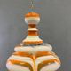 Italian art glass pendant lamp orange & white hand-blown chandelier, 1970s