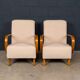 Vintage 20thc pair of halabala lounge chairs, made in czechoslovakia c.1930
