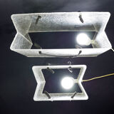 Lucite shopping bag lamps mid-century, set of 2