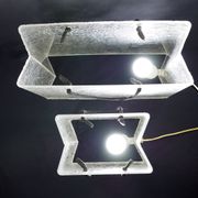 Lucite shopping bag lamps mid-century, set of 2