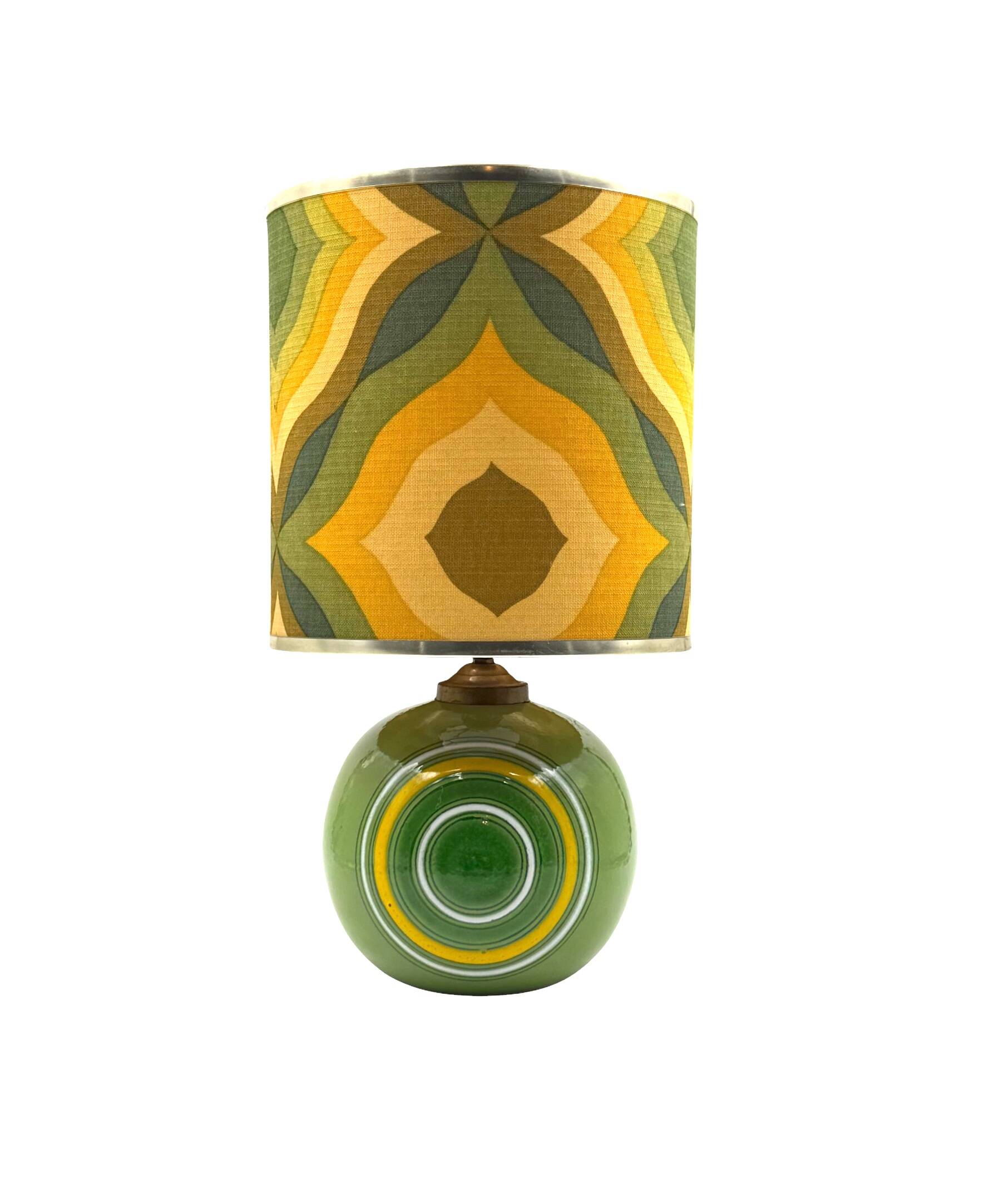 Space Age green ceramic table lamp, Italy 1960s