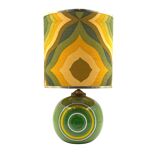 Space Age green ceramic table lamp, Italy 1960s