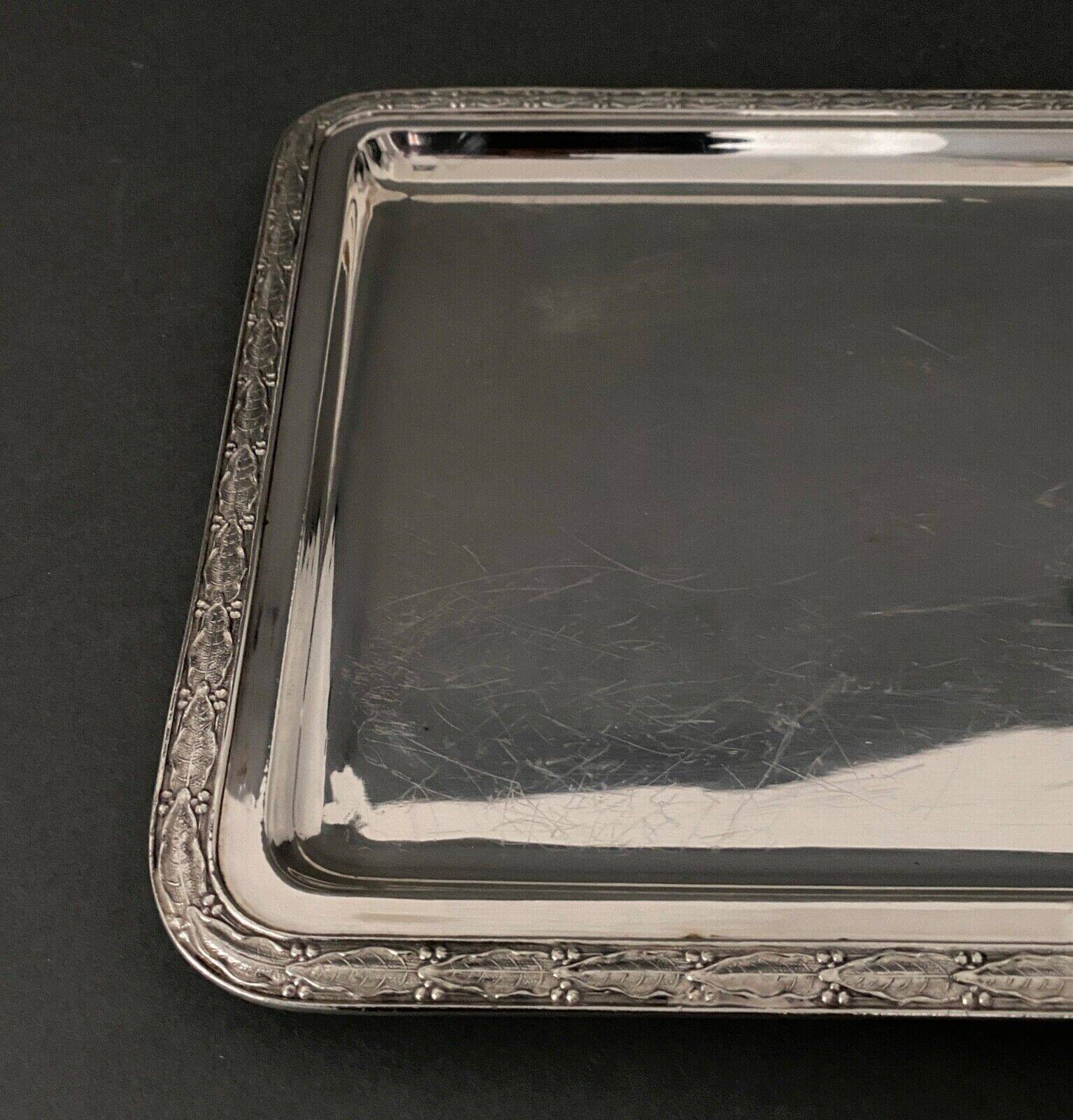 Louis XVI style silver metal tray late 19th century Plateado Orbisa