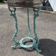 Antique bistro heating table "Le Coquet", enamelled tray, piece by piece.