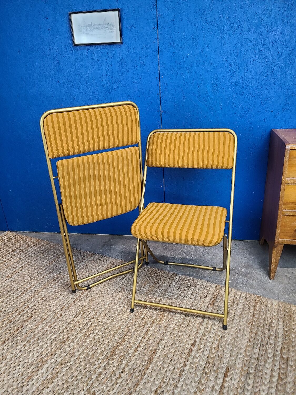Vintage folding chair lafuma circa 1970