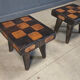 Vintage rustic wooden side tables or stools, 1960s