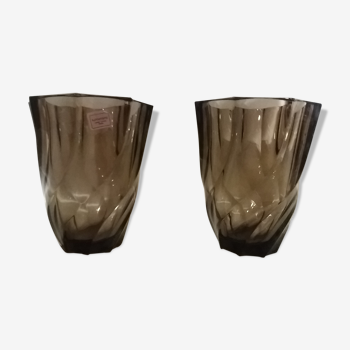Vases verre fumé Luminarc style art déco