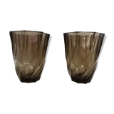 Smoked glass, Luminarc art deco vases