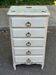 Louis XV commode, shabby chic relooked 1950s chest of drawers.
