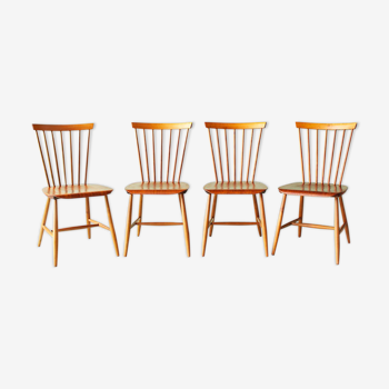 Série de 4 chaises scandinaves, édition Hagafors Sweden