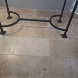 Designer table with glass top