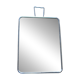 Simple rectangular barber mirror with a stand.