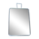 Simple rectangular barber mirror with a stand.