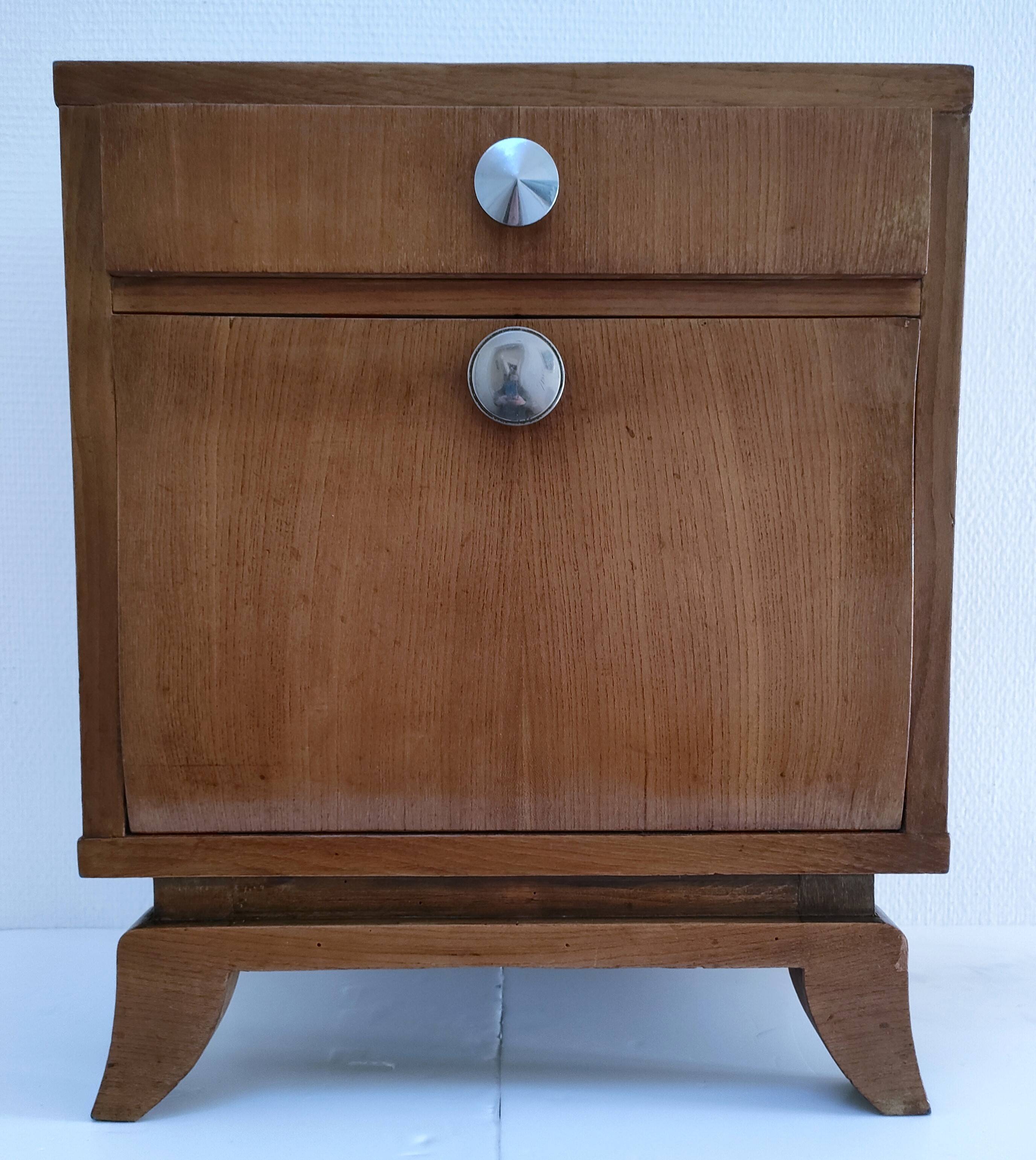 60s designer wooden bedside table