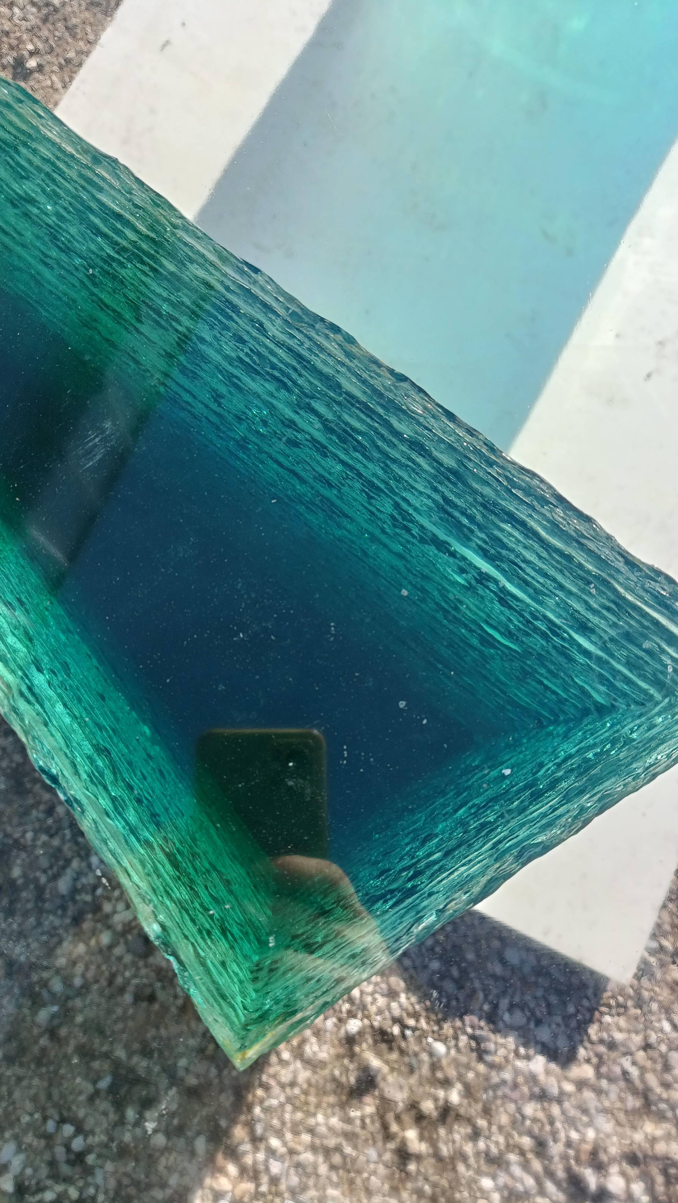 Solid glass desk from the 90s