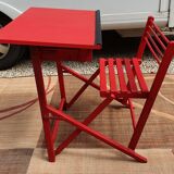 Folding children's desk made of painted wood