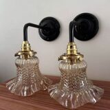Vintage glass wall sconces